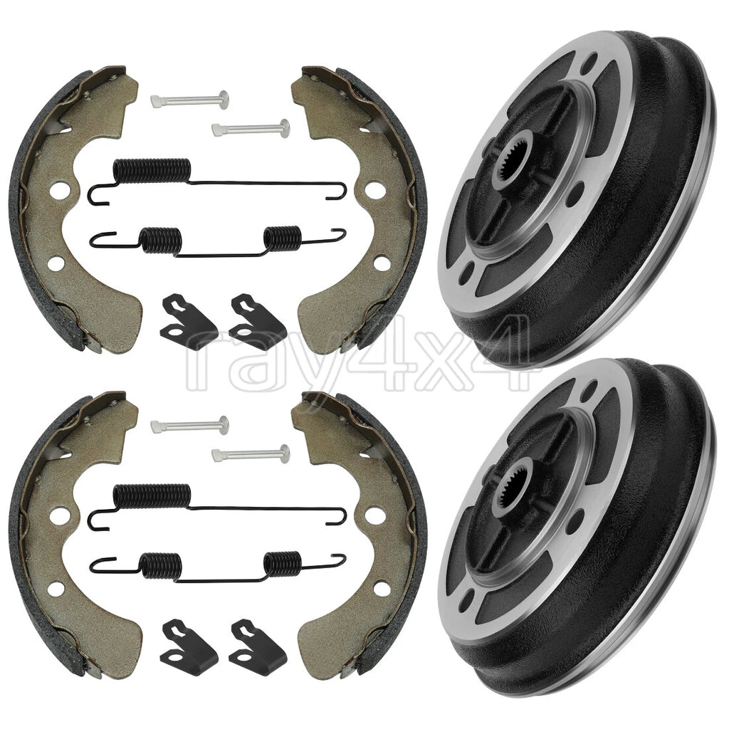 2 Front Brake Drums Shoes for Kawasaki Mule KAF540 KAF620 KAF950 (2010)
