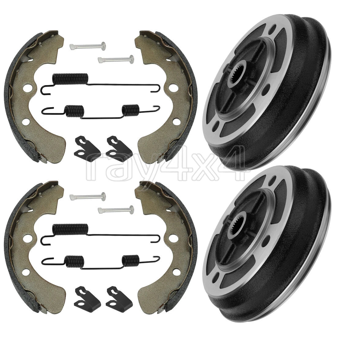 2 Front Brake Drums Shoes for Kawasaki Mule KAF540 KAF620 KAF950 (2010)