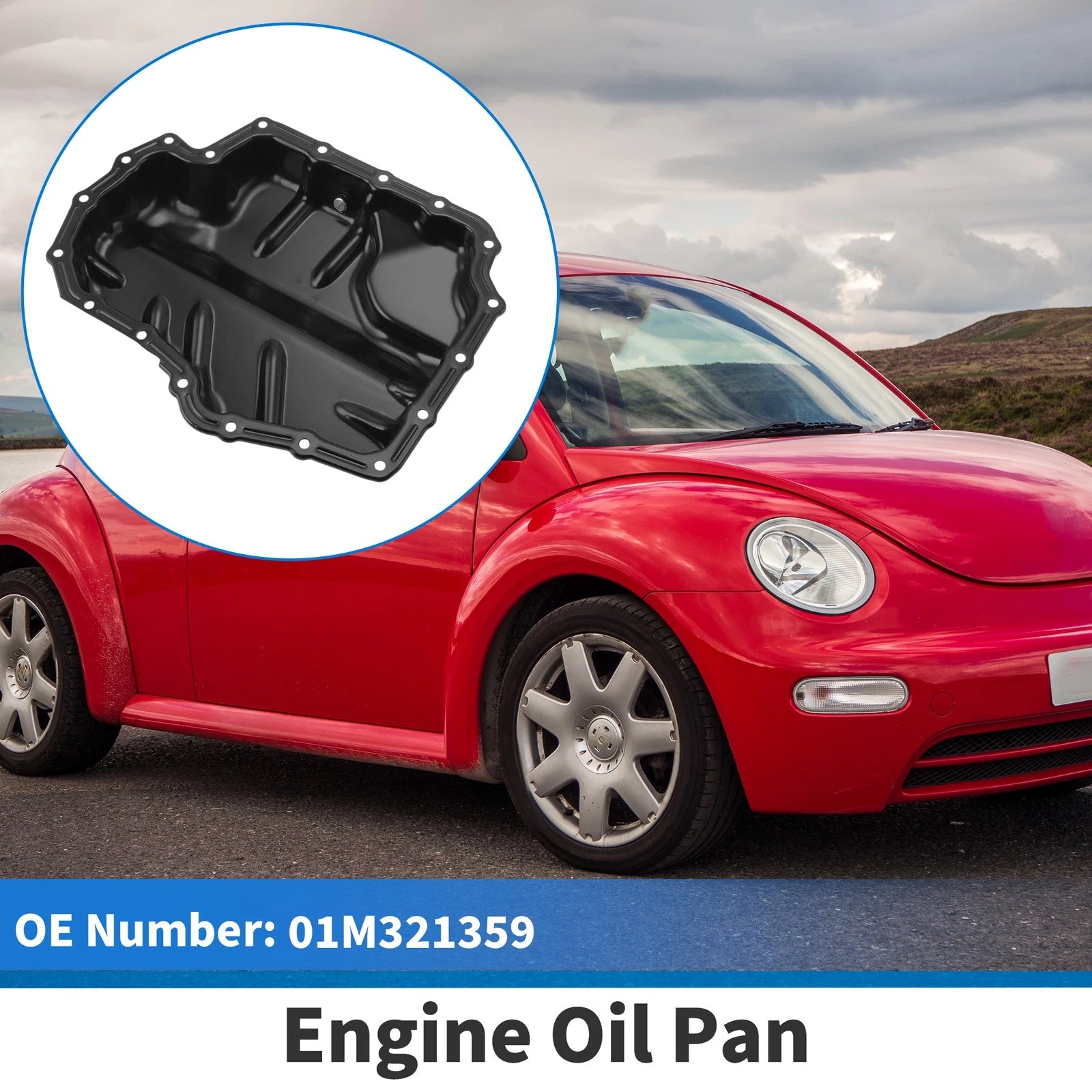 Engine Oil Pan for Volkswagen Beetle (1998–2004) No.01M321359 Iron Black