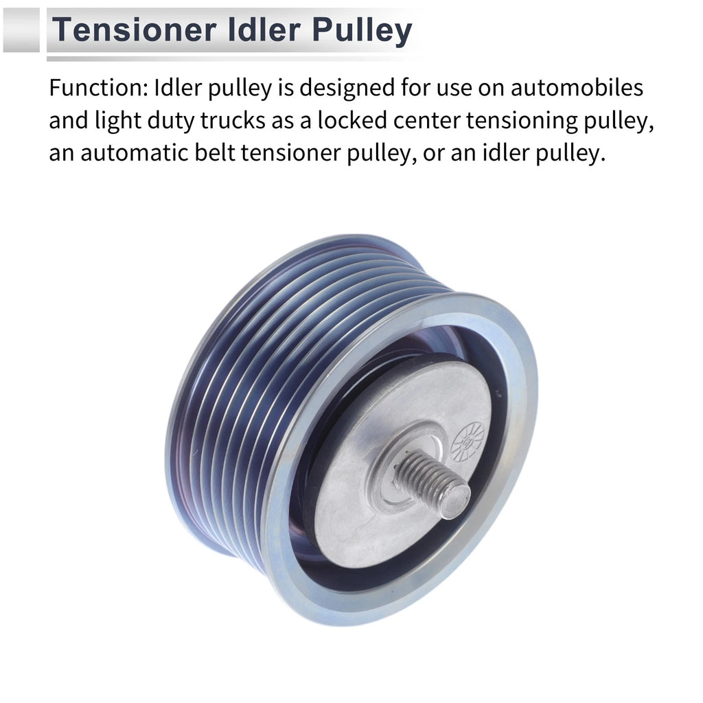 Drive Belt Idler Pulley for BMW X6 (2008–2011) No. 11287627053 Silver Tone