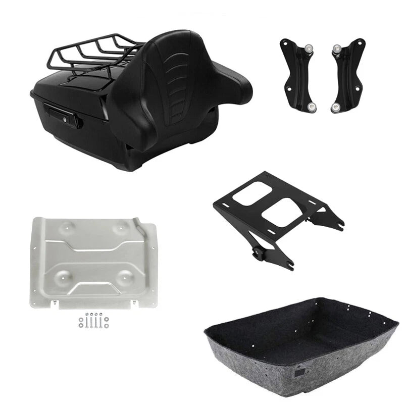Trunk Backrest Pad Rack Mount Plate for Harley Touring (2014–2023)