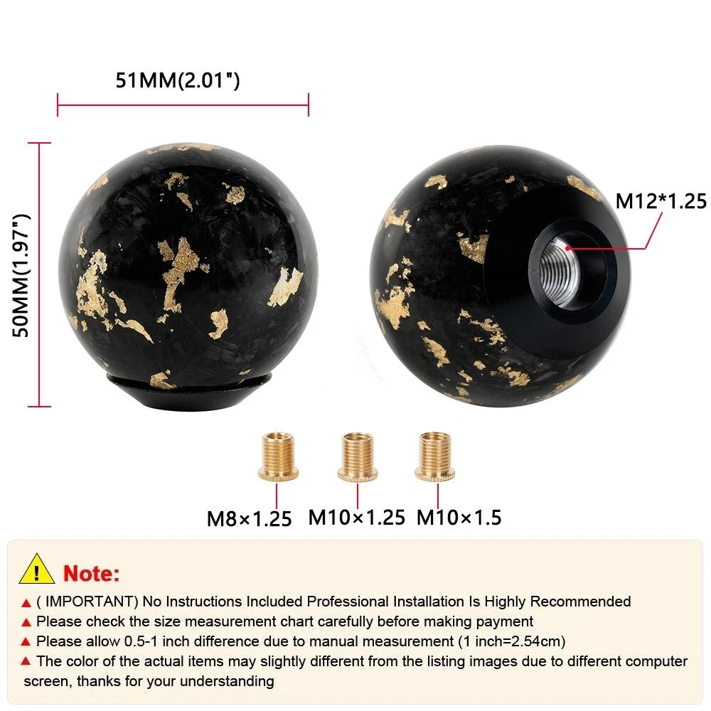 Universal Gear Shift Knob Forged Carbon Fiber Ball Type Manual MT