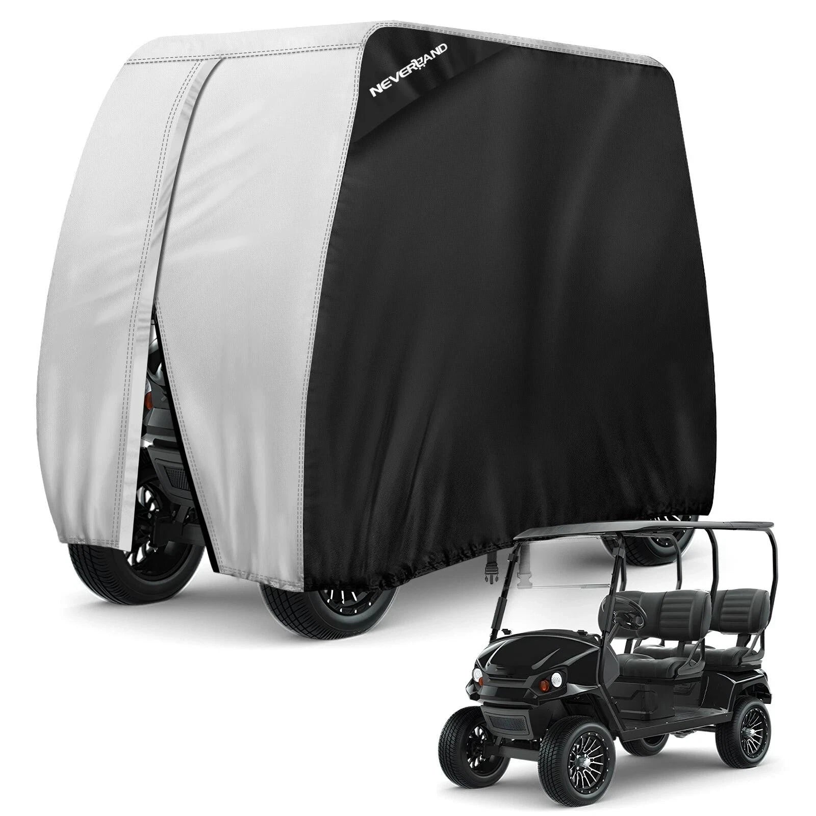 Heavy Duty Waterproof Golf Cart Cover for EZGO, Club Car, Yamaha (4 Passenger)