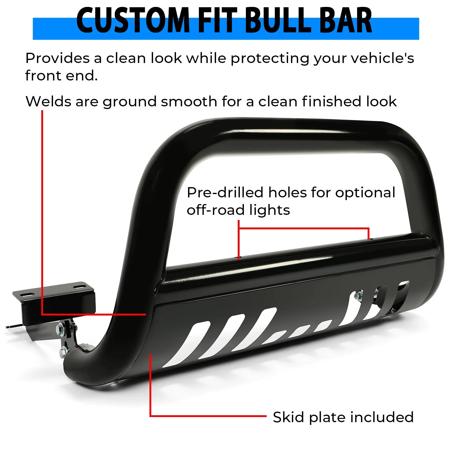 Brush Bull Bar Push Front Bumper Grille Guard for Dodge Ram 1500 (2009–2023)