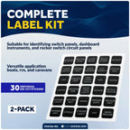 30 Pcs Marine Dashboard Decal Label Kit for Boat Switch Panel (2-Pack)