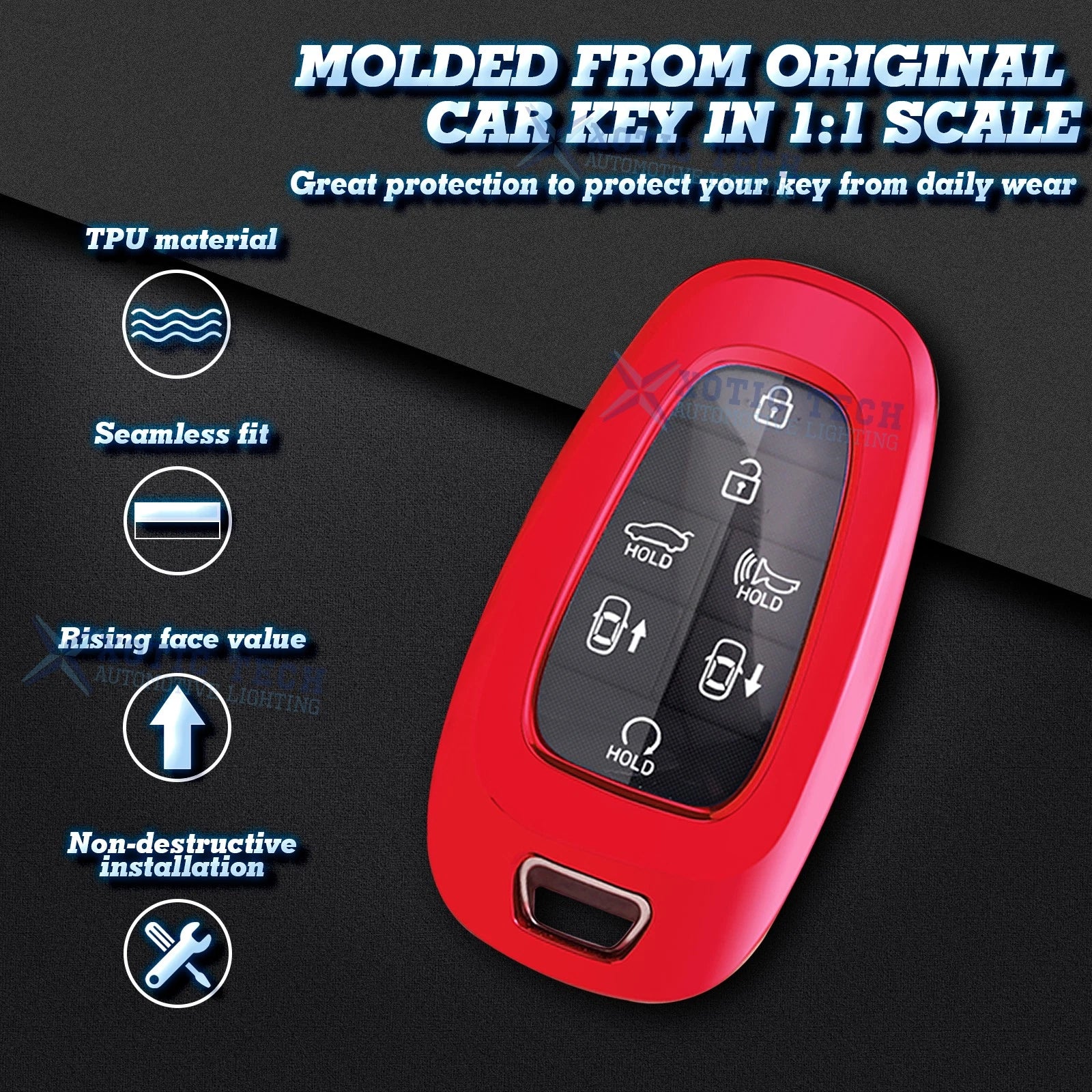 Smart Key Fob Cover Case for Hyundai Sonata Tucson (2015-2020)