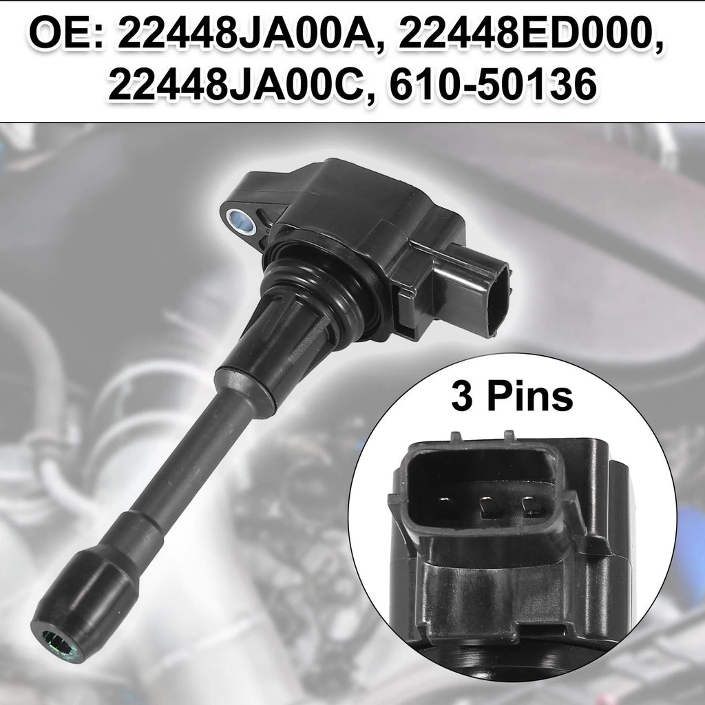 Set of 4 Engine Ignition Coils for Nissan Altima Rogue Cube (2007–2019) 22448JA00A 22448-1KT0A