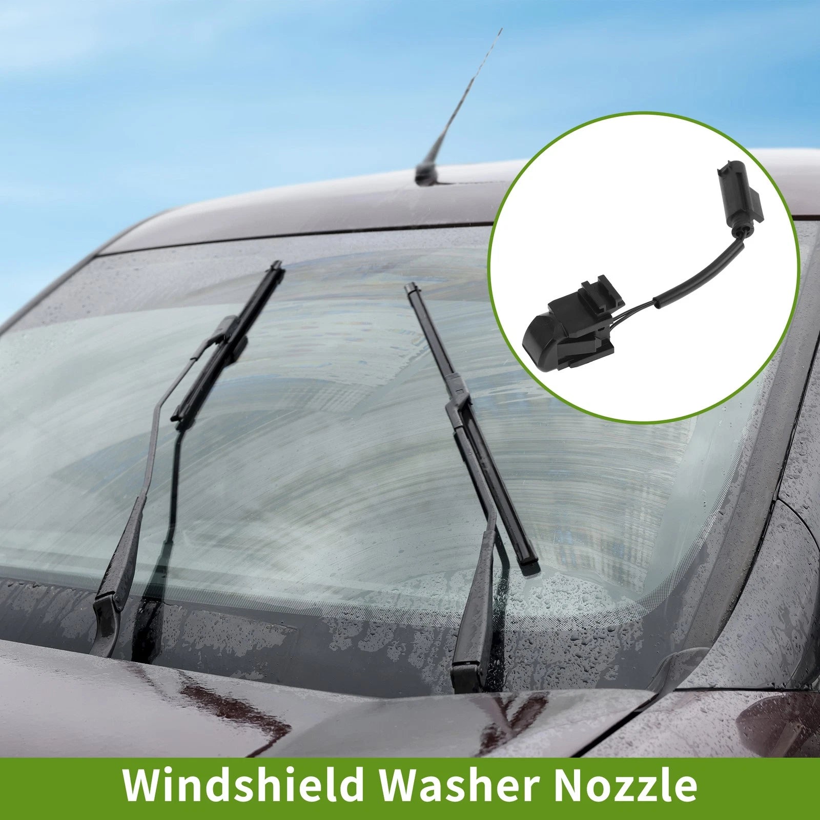 2X Windshield Washer Nozzle for Mercedes-Benz E350 E550 (2007–2016) No.A2208600247 Black