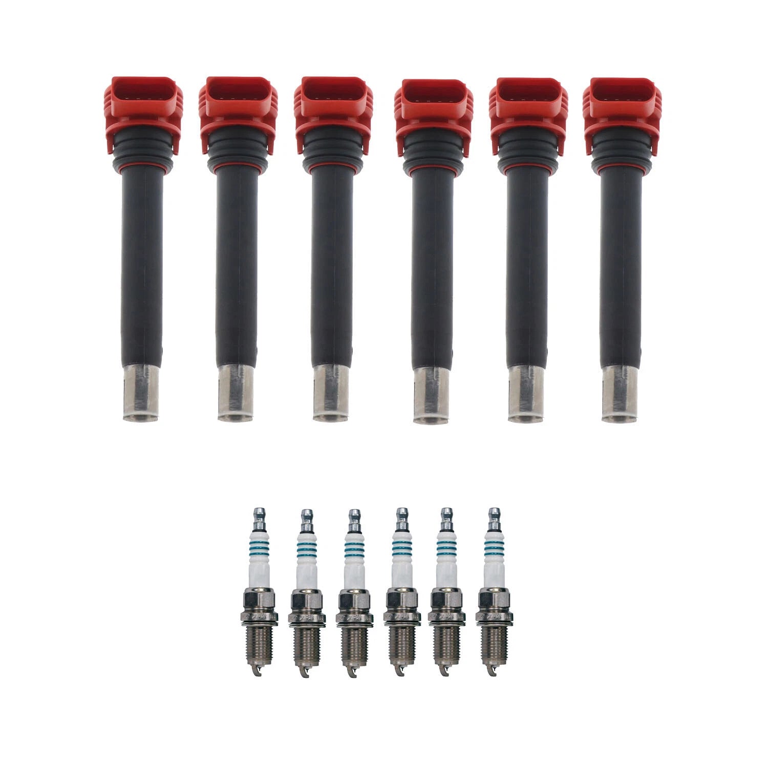 Set of 6 Ignition Coils & Iridium Spark Plugs for Audi A6 3.2 V6 (2005–2011)