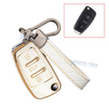 TPU Full Seal Flip Remote Key Fob Case with Keychain for Audi (2010–2024)
