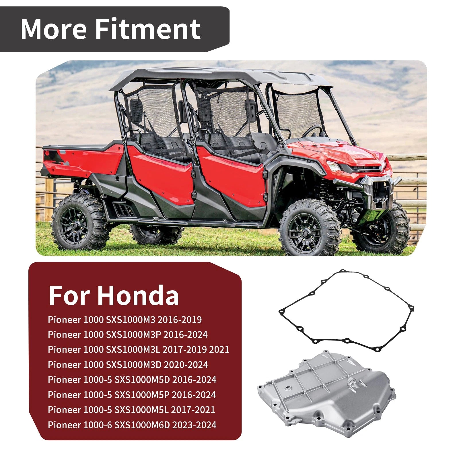 Oil Pan w/ Gasket for Honda Pioneer 1000 1000-5 (2016–2024)