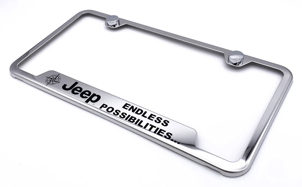 License Plate Frame Chrome Stainless Replacement for Jeep Wrangler (2018–2024)