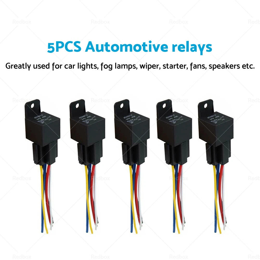 5X SPDT Automotive Relay 24V 40A 5 Pin for Car Yacht Caravan