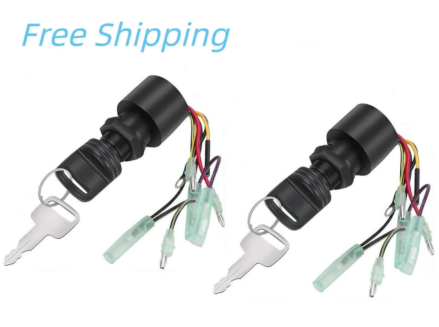 Set of 2 Ignition Key Switches for Mercury Outboard Control Box (87-17009A5)