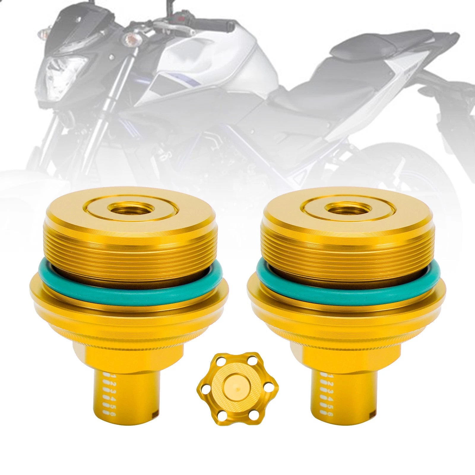 Pair Preload Adjuster Fork Bolts for Yamaha MT-03 (2019–2023)