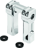 5 Inch Billet Handlebar Risers for Harley Motorcycles (Chrome, Black)