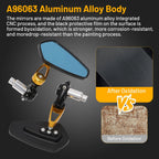 Bar End Rearview Mirrors for Road Bike Cruisers Touring Scooter Motorcycle (7/8")