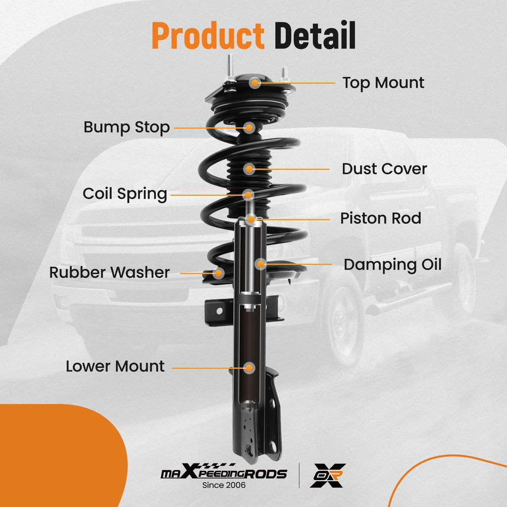 Front Struts w/ Spring Assembly for Chevrolet Traverse GMC Acadia (2013–2017) 172949