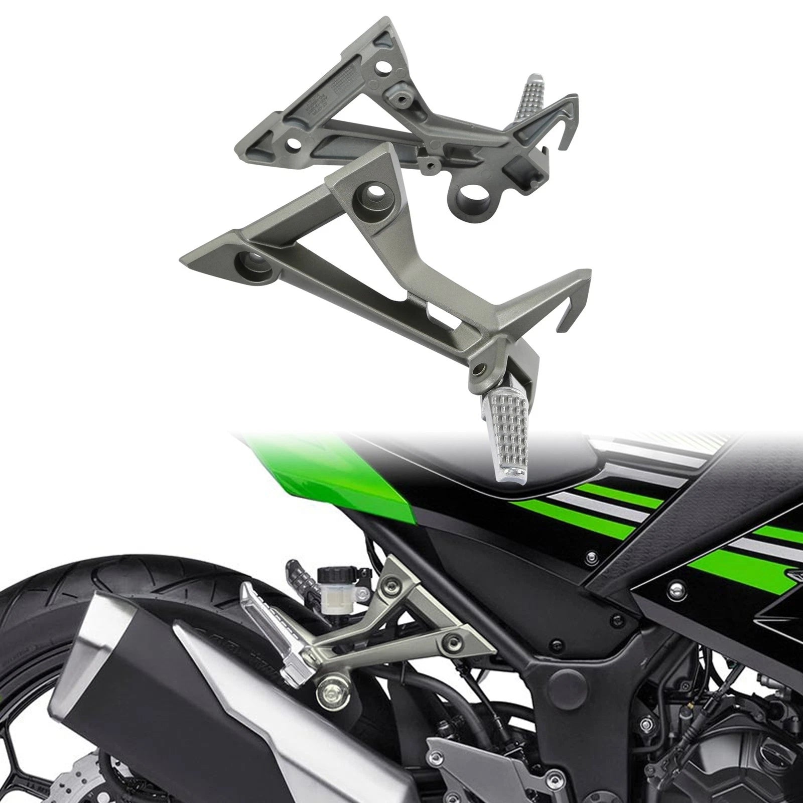 Passenger Footpegs Footrests Bracket for Kawasaki Ninja 300 (2013–2017)
