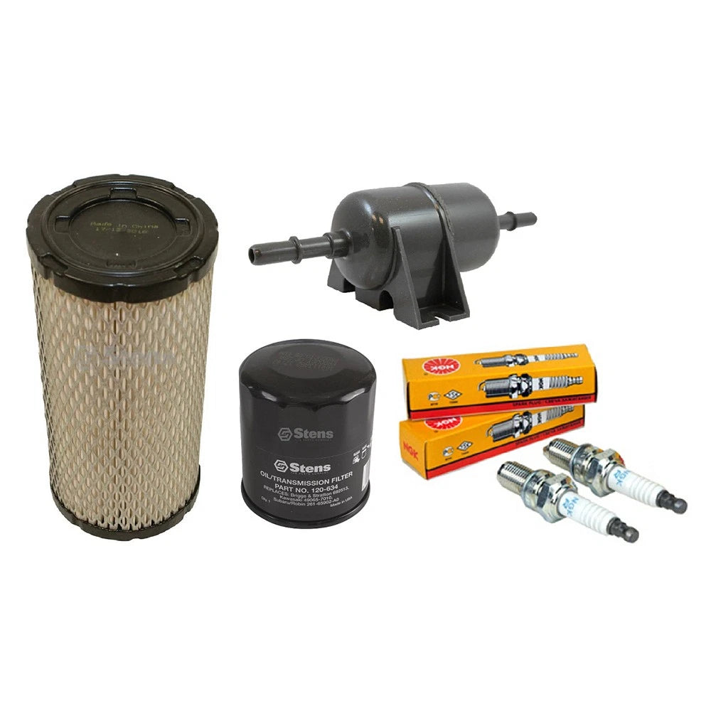 4 Piece Filter Kit with Spark Plugs AM117584 BPR2ES for John Deere XUV 625i (2009–2015)