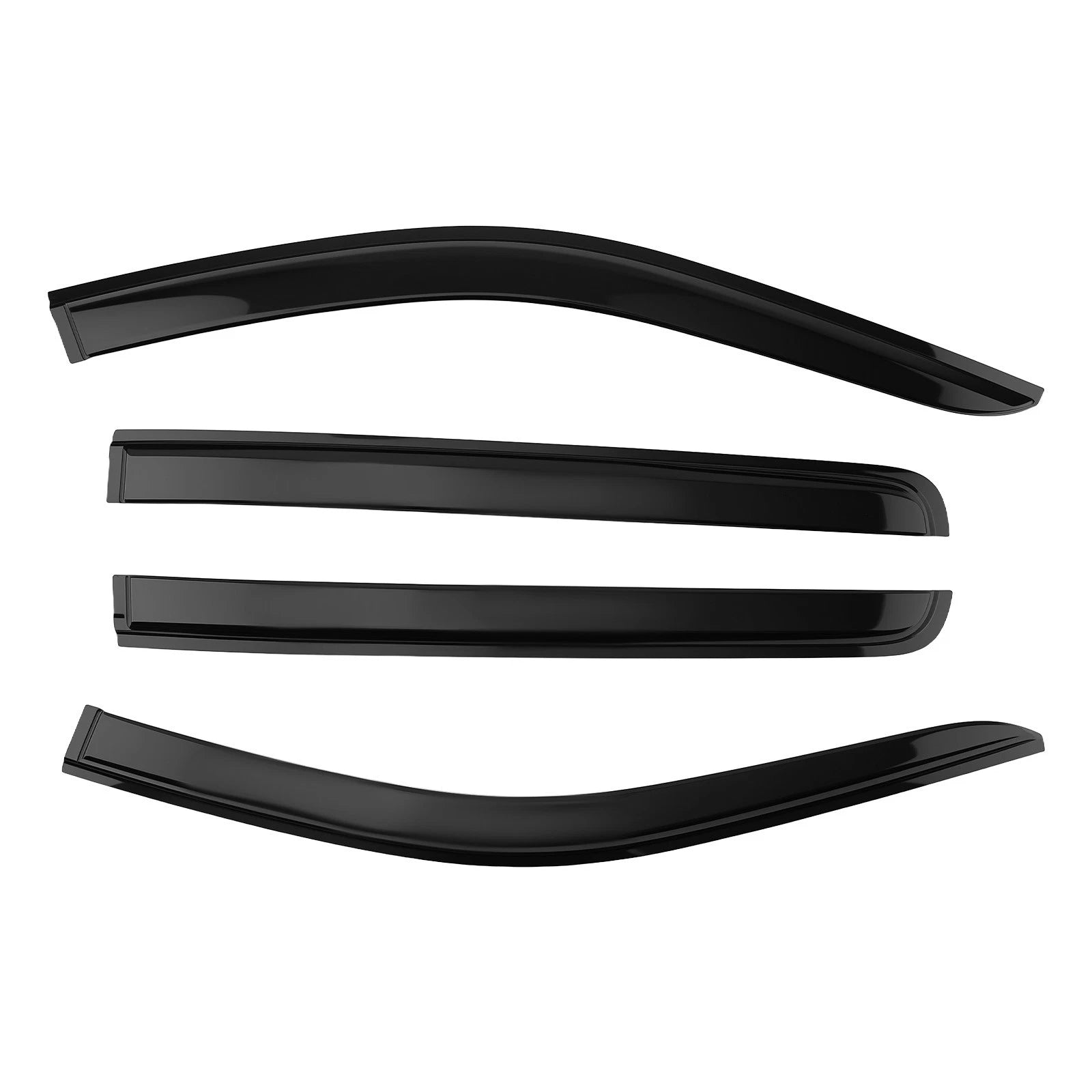 Acrylic Window Visor for Chevy Silverado Crew Cab (2014–2019) Rain Guard Black