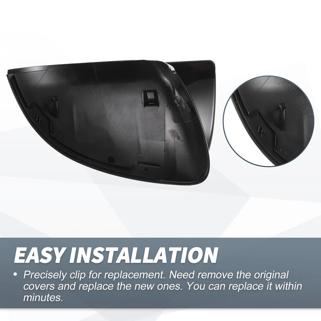 1 Pair Rearview Mirror Cover Cap Gloss Black for Mercedes-Benz C S-Class (2015–2021)