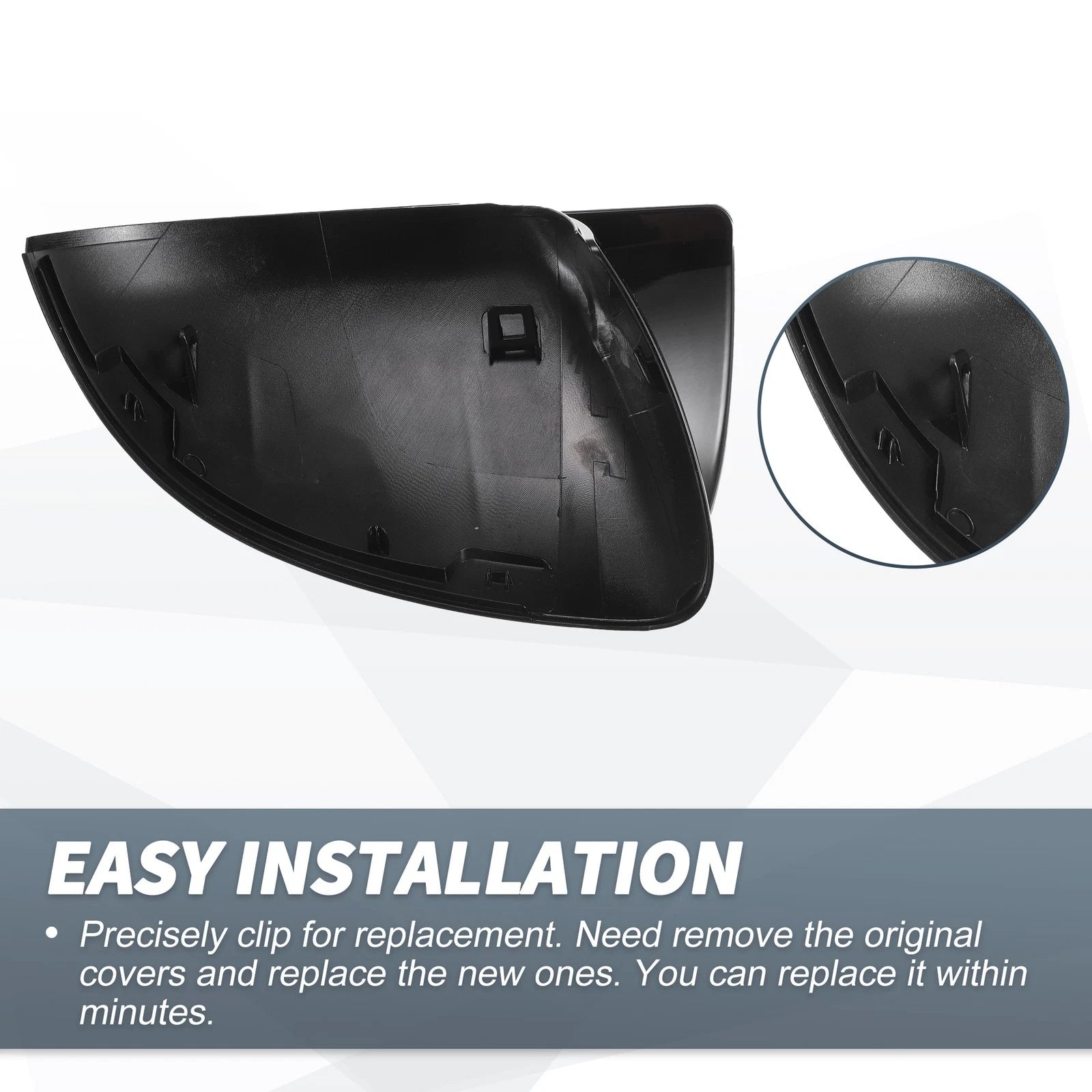 1 Pair Rearview Mirror Cover Cap Gloss Black for Mercedes-Benz C S-Class (2015–2021)