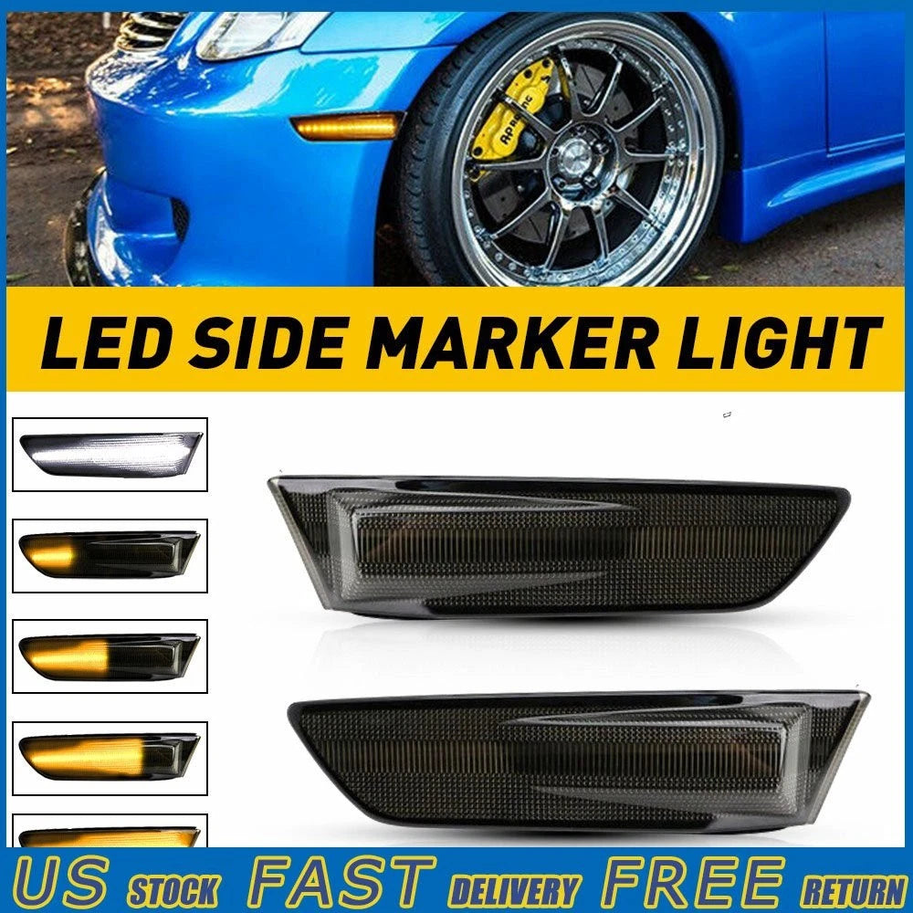 LED Side Marker Light for Infiniti G35 2D Coupe (2003–2007) - White Amber Smoke
