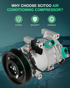 AC A/C Compressor and Clutch for Kia Rio (2012–2015), Hyundai Accent (2016)