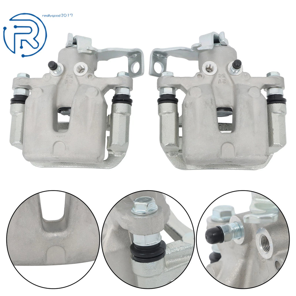 Set of 2 Rear Brake Calipers w/ Bracket for Kia Forte5 Hyundai Veloster Elantra GT