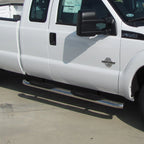 Nerf Step Bar Front Polished 5in Oval with Pad for 2007-2019 Silverado Sierra