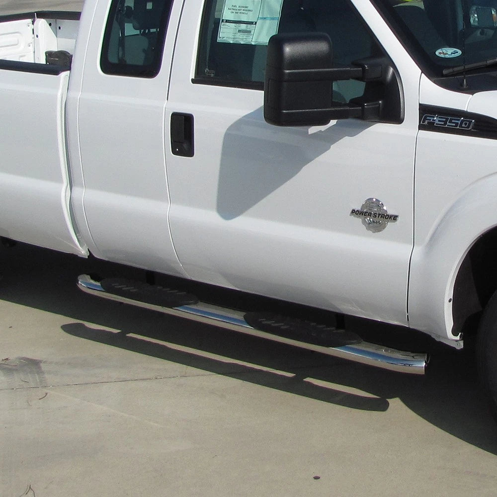 Nerf Step Bar Front Polished 5in Oval with Pad for 2007-2019 Silverado Sierra