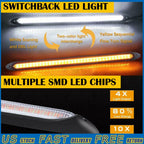 2X Sequential LED Strip-Light DRL Turn Signal Headlight for