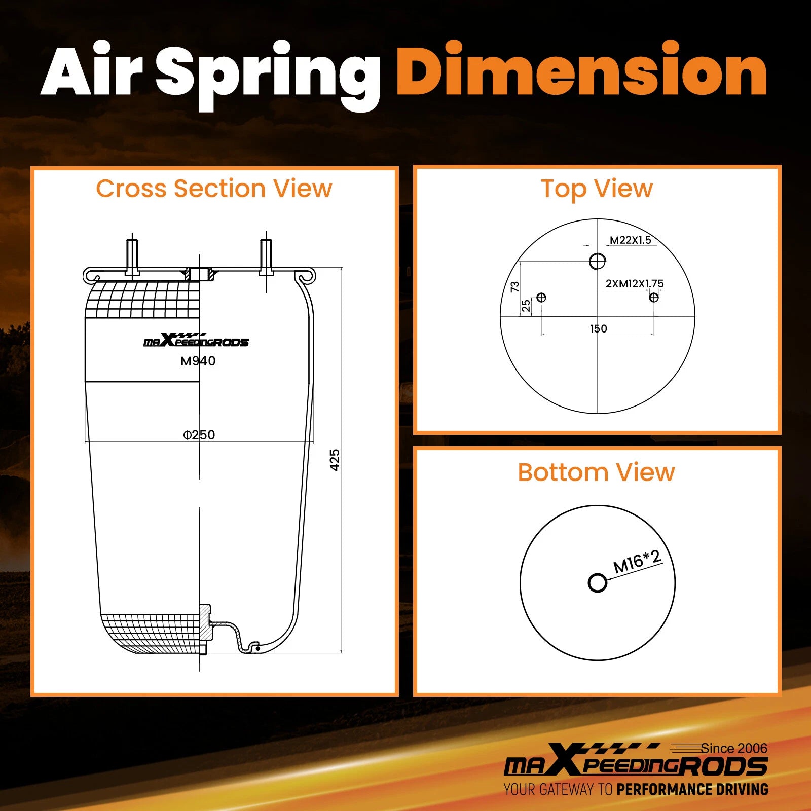 Air Spring Suspension Bag for Firestone W01-M58-8613