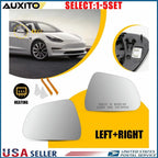 Set of 2 Power Heated Side Mirror Glass for Tesla Model 3 (2017–2023)