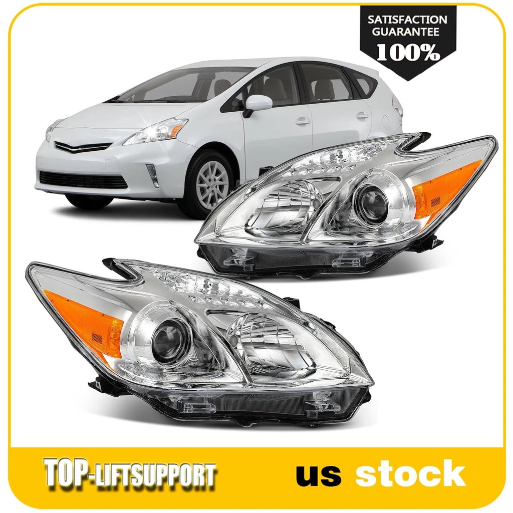 Headlight Assembly for Toyota Prius (2010–2011) Chrome Projector Pair
