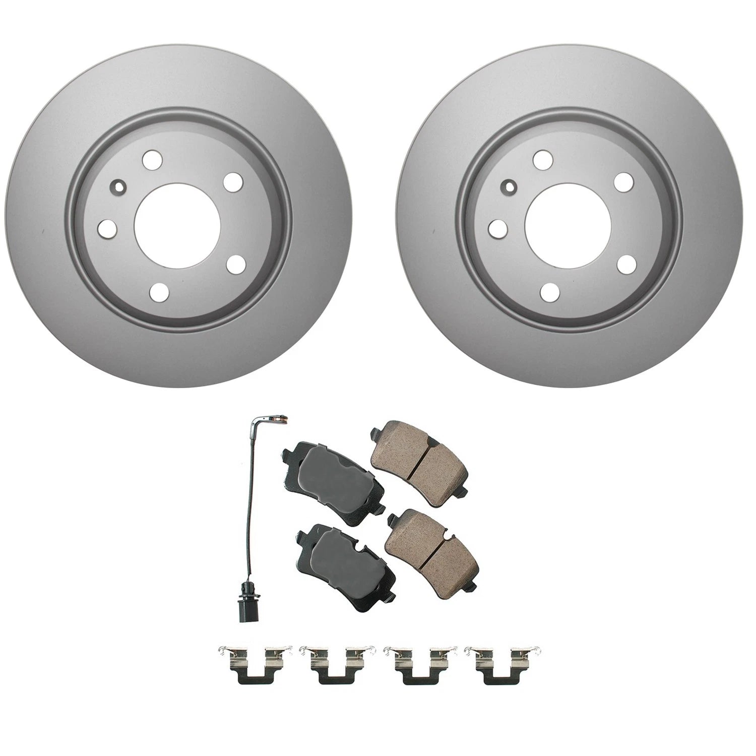 Hella Rear Rotor & Akebono EURO Ceramic Disc Brake Pad Kit for A6 Quattro (2005–2011)