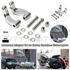 2X Chrome Motorcycle Mirror Relocation Extension Adapter for Harley