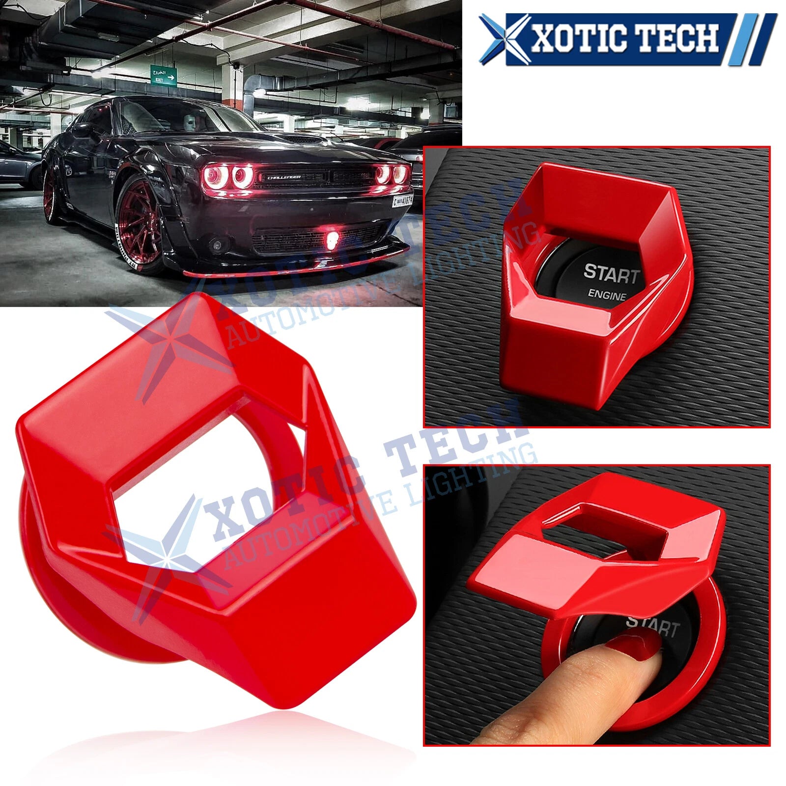Engine Start Push Button Switch Cover Protector for Dodge (Universal Fit)