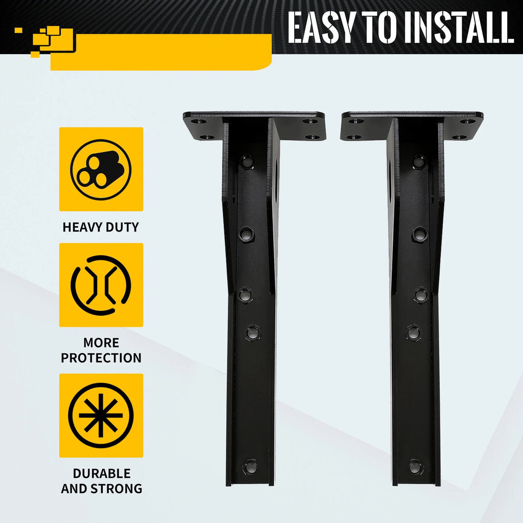 2X Welded Solid Steel Rear Bumper Bracket Support for Jeep Cherokee XJ (1986–2001)