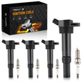 Set of 4 Ignition Coil Pack & Iridium Spark Plug for Hyundai Kia (2011–2020)