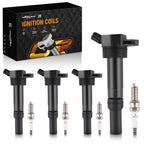 Set of 4 Ignition Coil Pack & Iridium Spark Plug for Hyundai Kia (2011–2020)