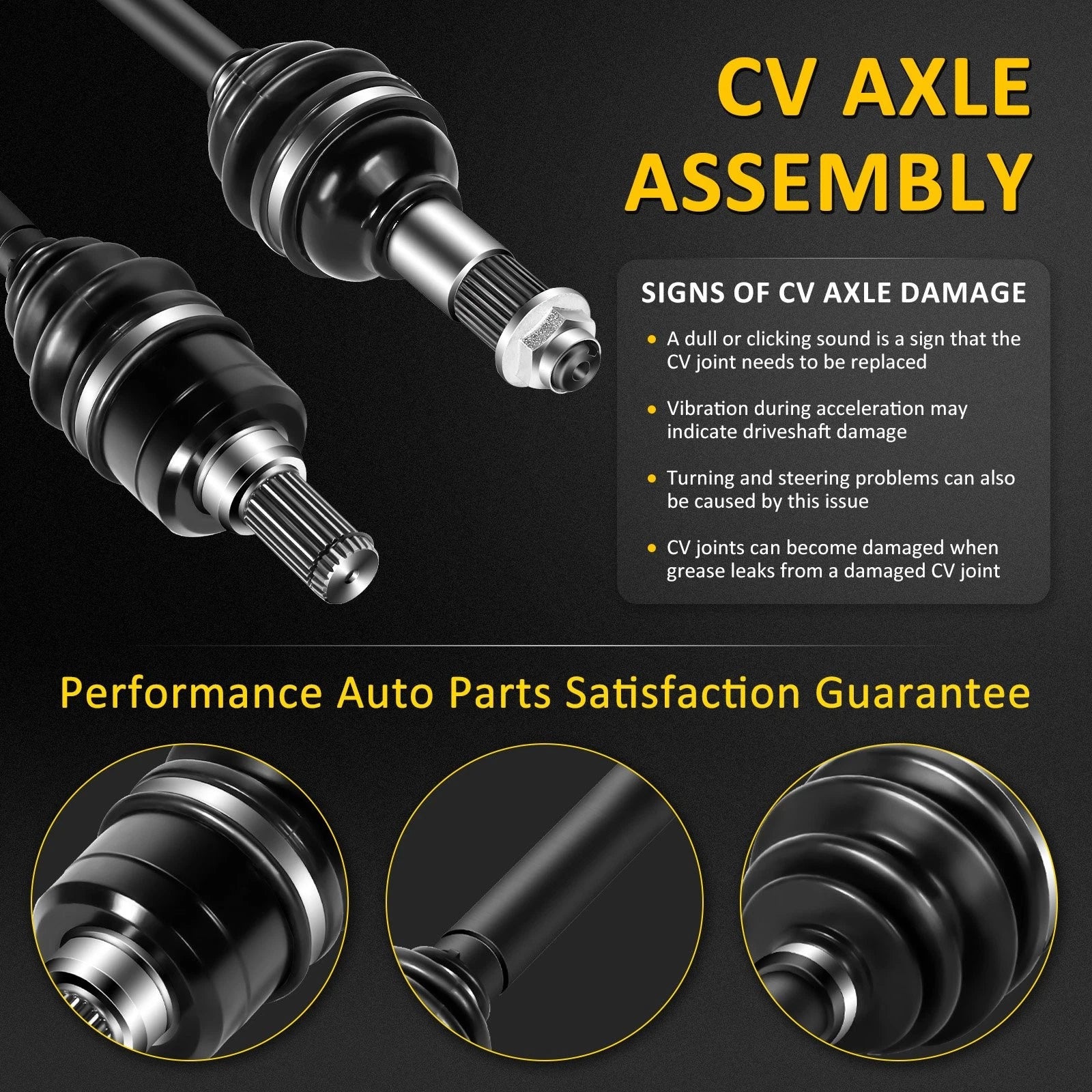 2Pcs Rear CV Axle for Yamaha Grizzly 550 700, Kodiak 700