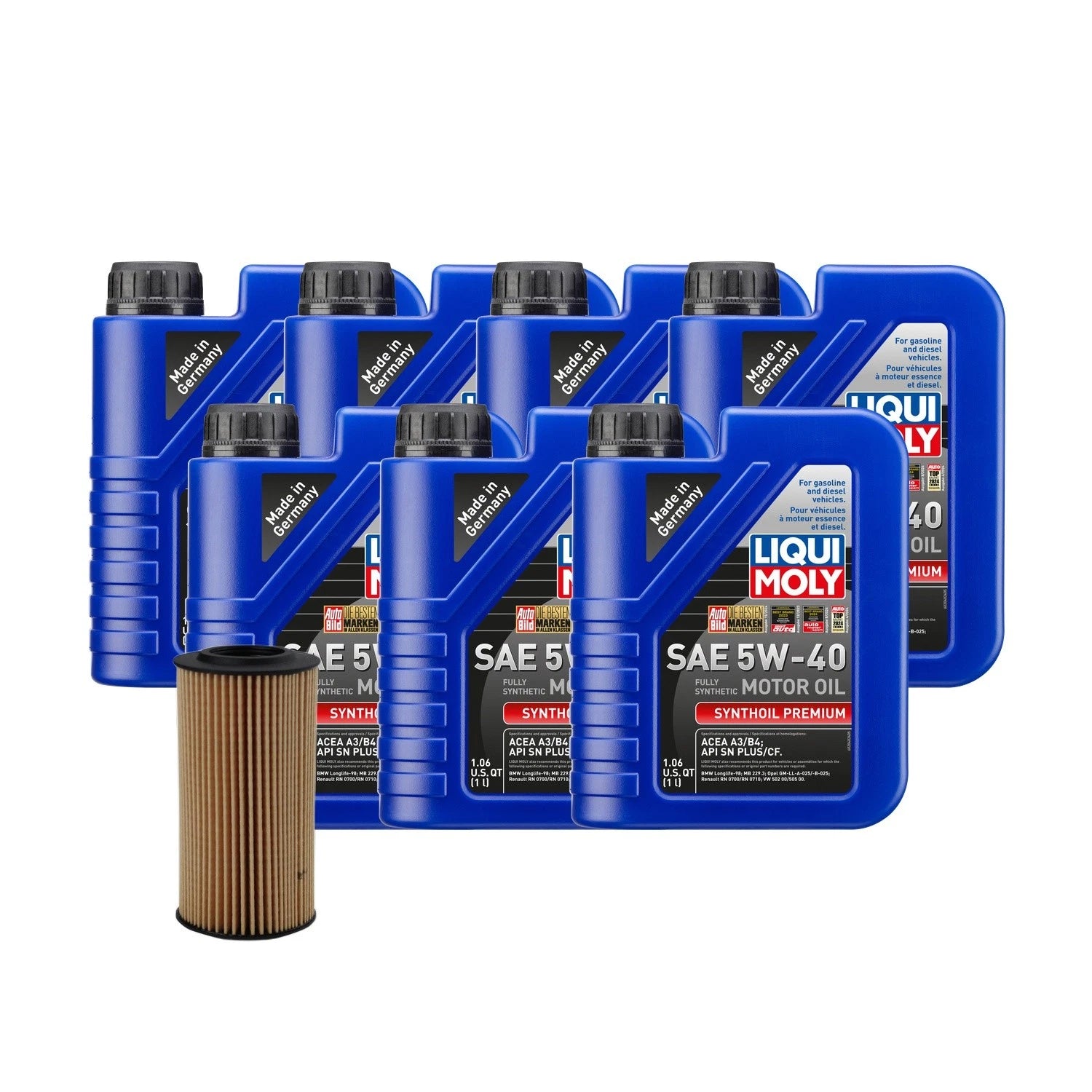 7L Liqui Moly Synthoil Premium SAE 5W-40 Oil Change Kit for Audi CEPB (2000–2023)