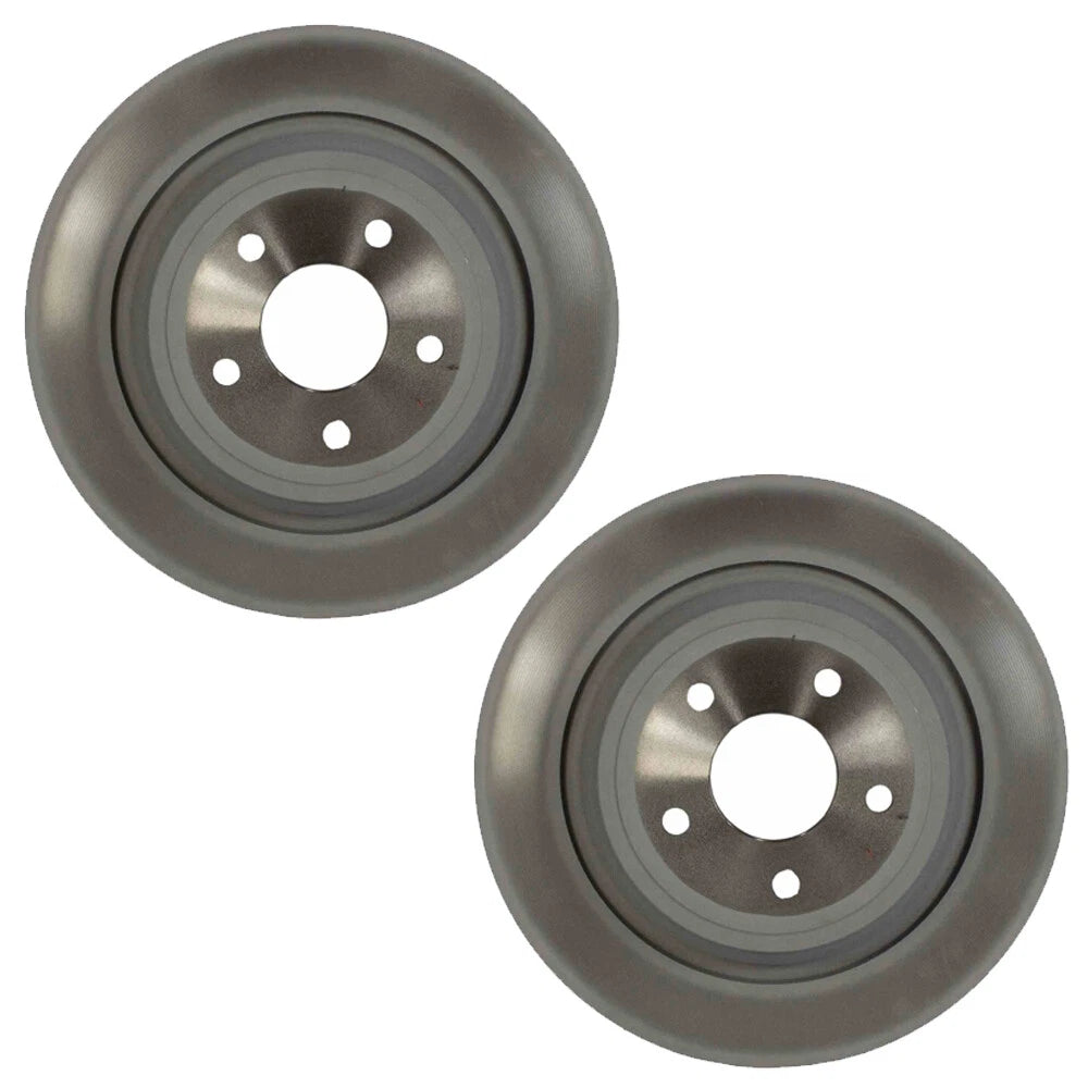 Set of 2 Motorcraft Rear 316mm Solid Disc Brake Rotors for Ford Lincoln