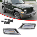 Clear Lens Dynamic Amber LED Signal DRL Lamp for Jeep Liberty (2008–2012)