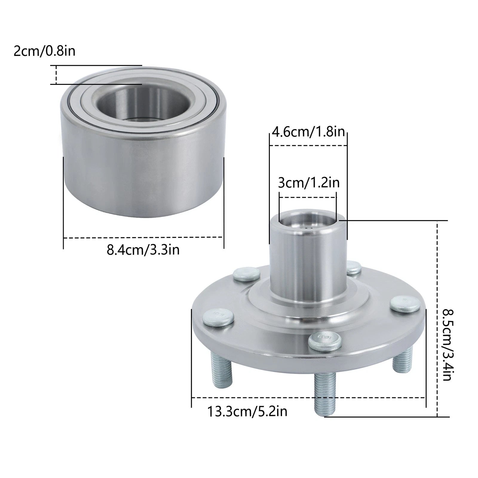 2X Front Wheel Bearing & Hub Assembly for Toyota Camry (2004–2016)