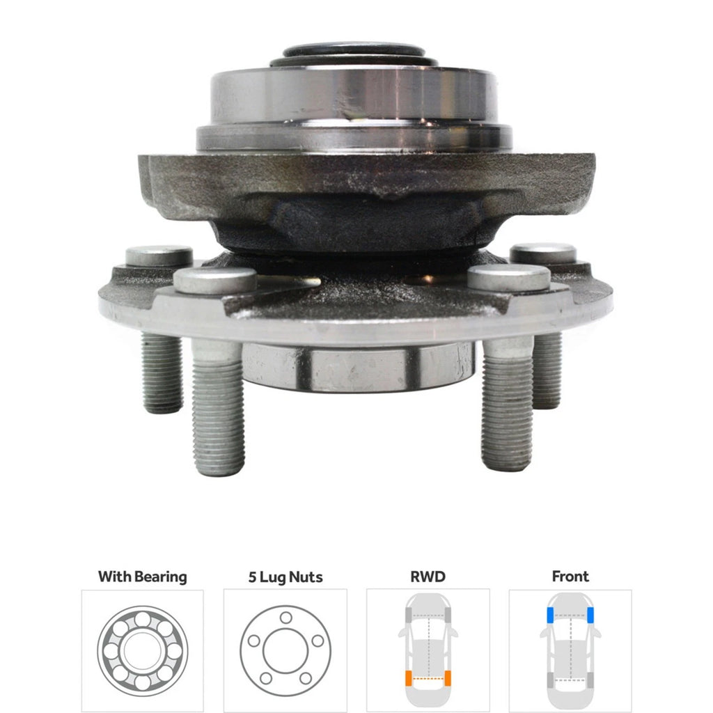 Wheel Hubs for Infiniti G35 (2003–2007) Front Left & Right 5 Lug with Bearing