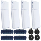 4-Pack White Flat Boat Fender Kit for Boats (24" x 6-7/8" x 2-1/2")