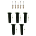 Set of 5 Bosch Double Platinum Spark Plugs & NGK Coil Boots for Canyon Colorado H3